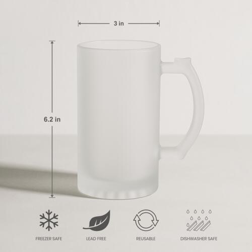 16oz Frosted Glass Beer Mug Thumbnail