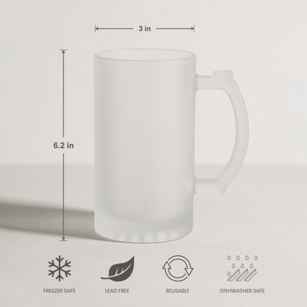 16oz Frosted Glass Beer Mug Thumbnail