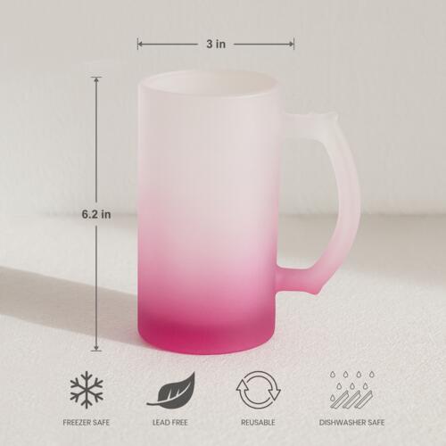 16oz Frosted Glass Beer Mug with Gradient Color Thumbnail
