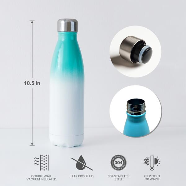 17oz Sparkling Gradient Stainless Cola Bottle with Lid Thumbnail