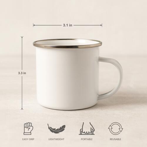 12oz Enamel Mug with Flat Bottom Thumbnail