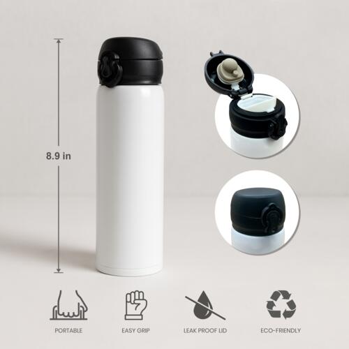 17oz Pop Lid Stainless Steel Tumbler (White) Thumbnail