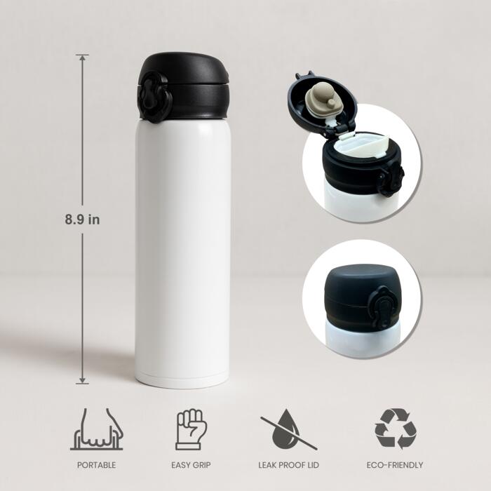 17oz Pop Lid Stainless Steel Tumbler (White) Thumbnail