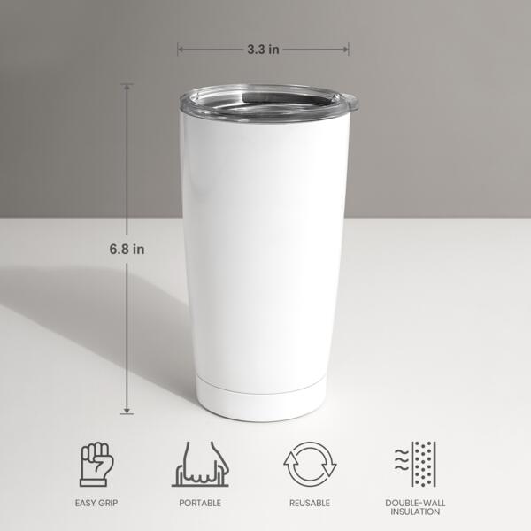 20oz Stainless Steel Tumbler (White) Thumbnail