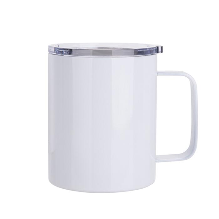 10oz Stainless Steel Coffee Cup (White) Thumbnail
