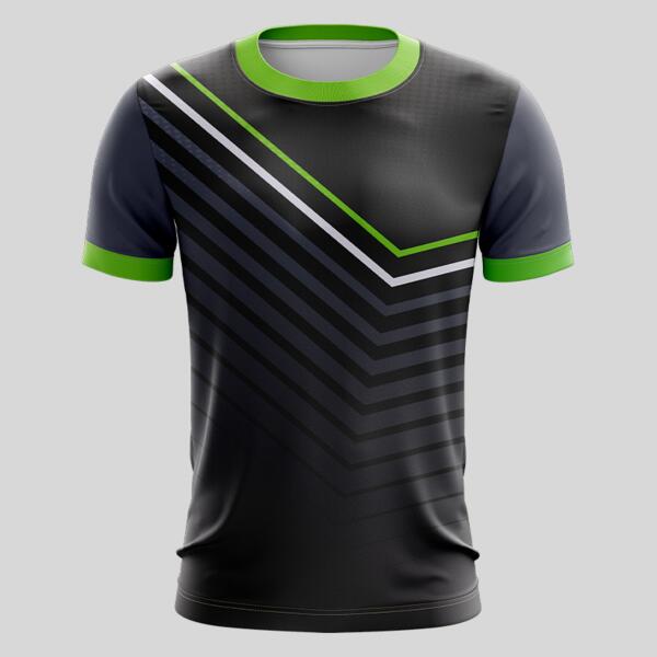 Green Linear Full Print Roundneck Shirt Thumbnail