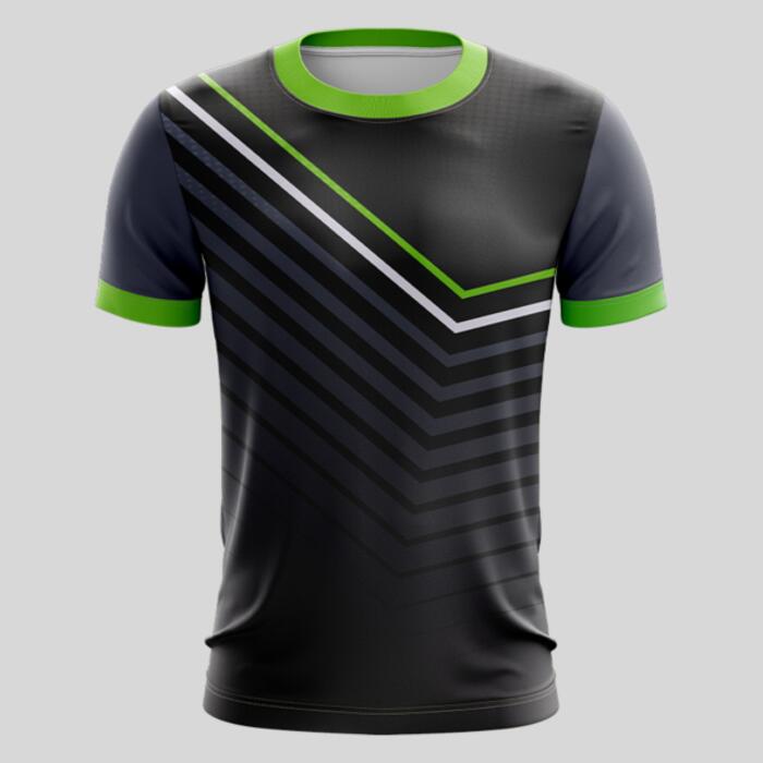 Green Linear Full Print Roundneck Shirt Thumbnail