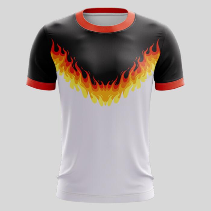 Orange Fire Design Full Print Roundneck Shirt Thumbnail