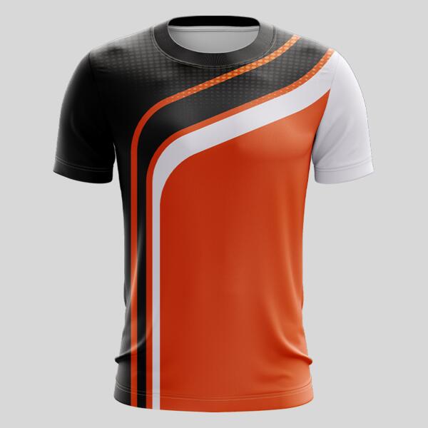 Orange Esport Pattern Full Print Roundneck Shirt Thumbnail
