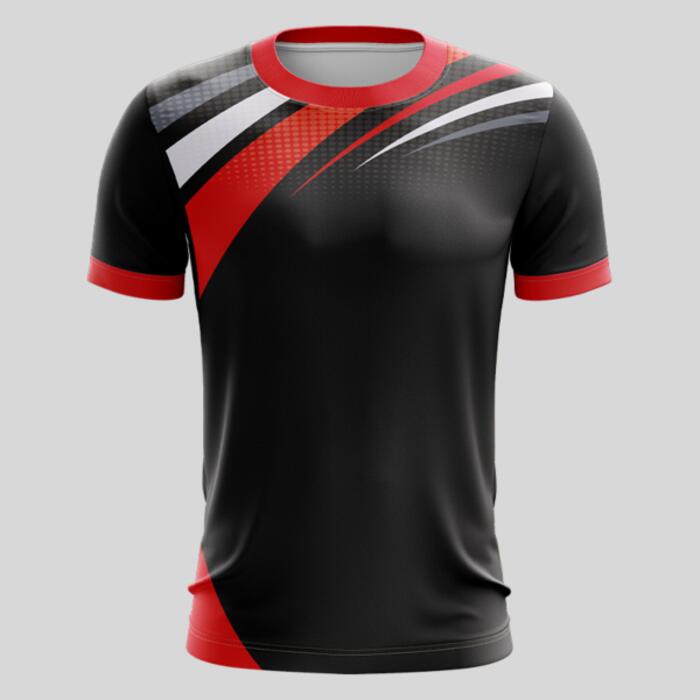 Red Esport Pattern Full Print Roundneck Shirt Thumbnail