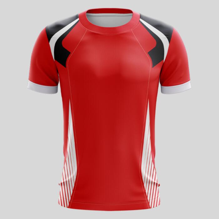 Red Esport Pattern Full Print Roundneck Shirt Thumbnail