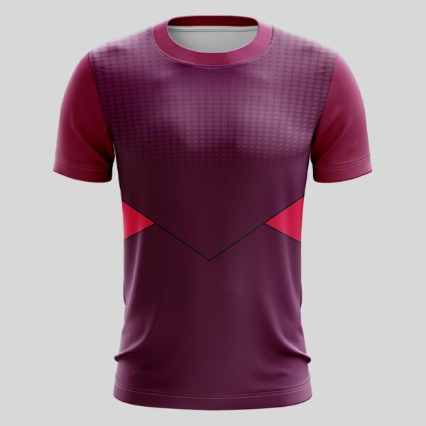 Purple Linear Patter Full Print Roundneck Shirt Thumbnail