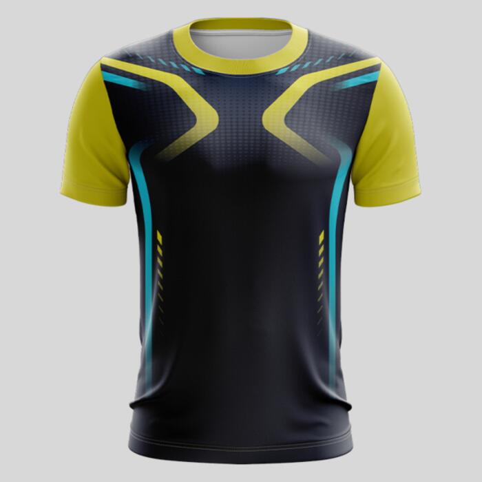 Yellow Esport Pattern Full Print Roundneck Shirt Thumbnail