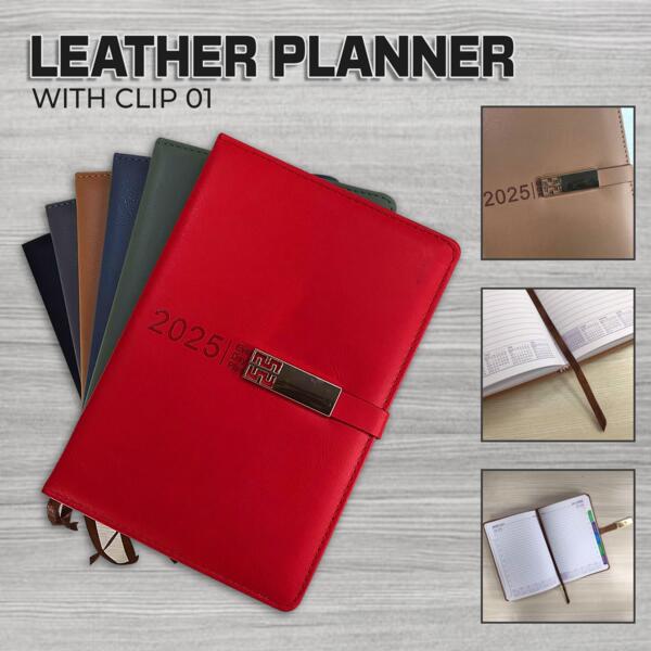 Leather Cover Planner with Clip 01 Thumbnail