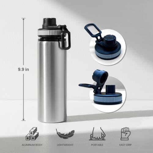 28oz Aluminum Water Bottle Silver Body Thumbnail