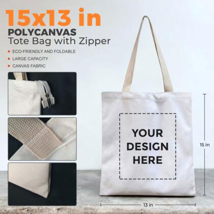 Poly Canvas Bag with Zipper Thumbnail