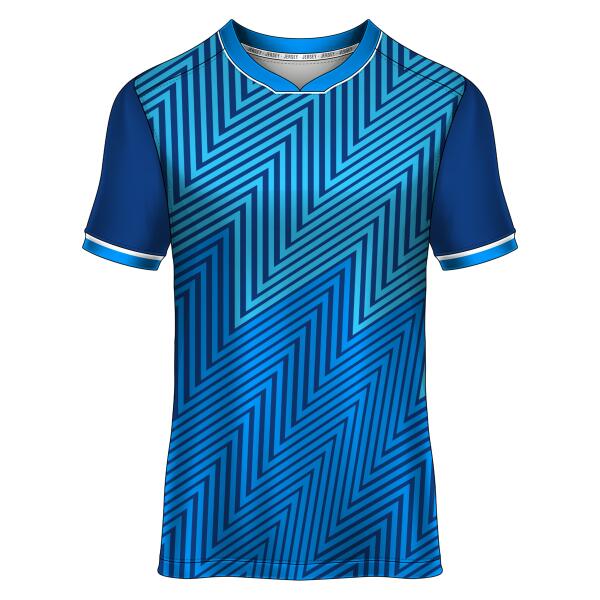Zigzag Lines Design Esport Full Print Roundneck Shirt Thumbnail