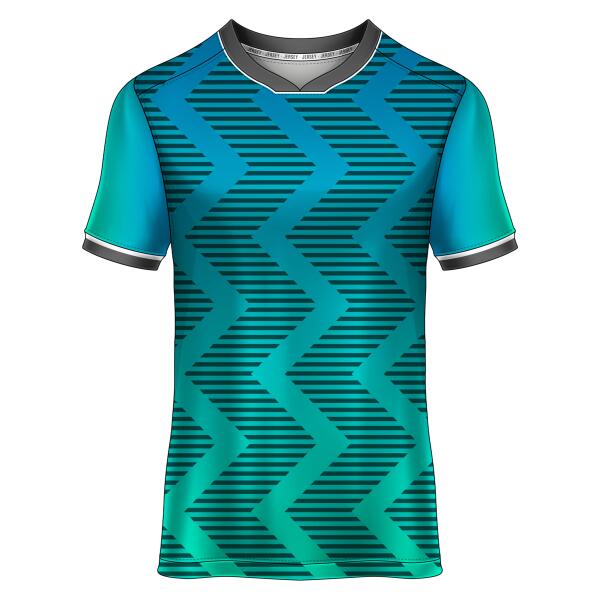 Zigzag Line Design Esport Full Print Roundneck Shirt Thumbnail