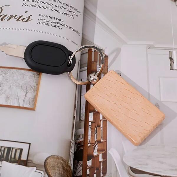 Wooden Rectangle Keychain Thumbnail