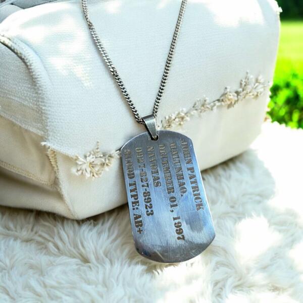 Engraving Dog Tag Stainless Necklace Thumbnail