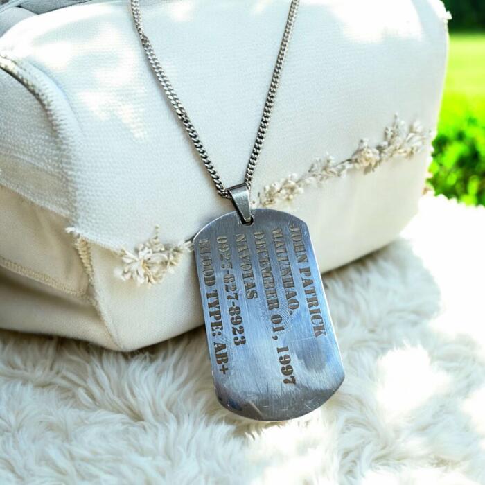 Engraving Dog Tag Stainless Necklace Thumbnail