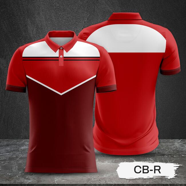 Tricolor Combination with White Top and Colored Body Design Full Sublimation Polo Shirt Thumbnail
