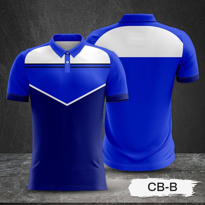 Tricolor Combination with White Top and Colored Body Design Full Sublimation Polo Shirt Thumbnail