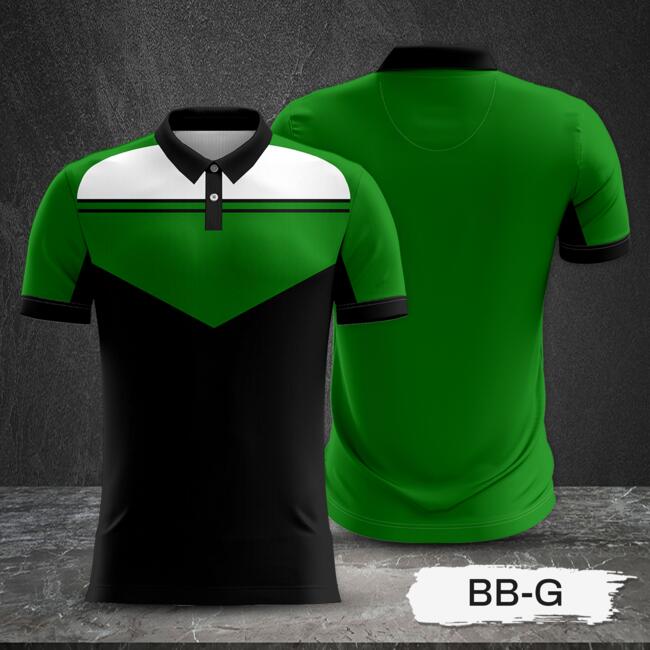 Tricolor Combination with White Top and Black Body Design Full Sublimation Polo Shirt Thumbnail