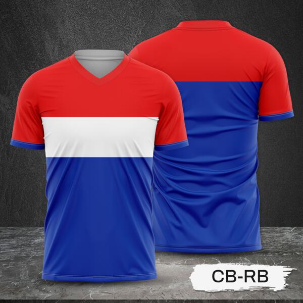 Tricolor Combination Design Full Print Sublimation Shirt Thumbnail