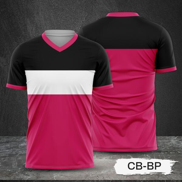 Tricolor Combination Design with Black Top Full Print Sublimation Shirt Thumbnail