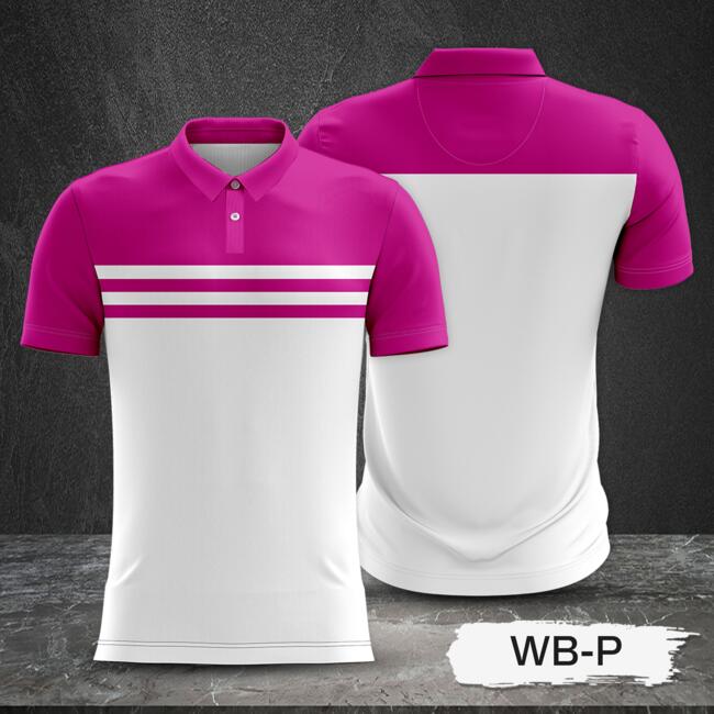 2 Color Combination with Colored Top and White Body Full Print Sublimation Polo Shirt Thumbnail