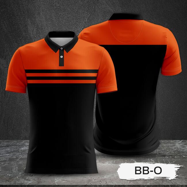 2 Color Combination with Colored Top and Black Body Full Print Sublimation Polo Shirt Thumbnail