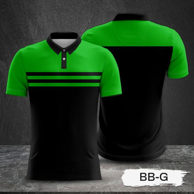 2 Color Combination with Colored Top and Black Body Full Print Sublimation Polo Shirt Thumbnail