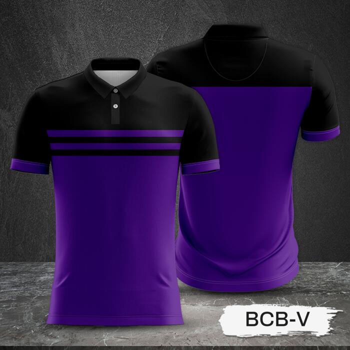 2 Color Combination with Black Top and Colored Body Full Print Sublimation Polo Shirt Thumbnail