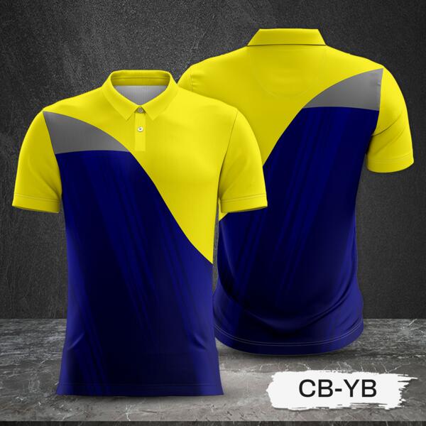 2 Color Combination with Textured Design Full Sublimation Polo Shirt Thumbnail