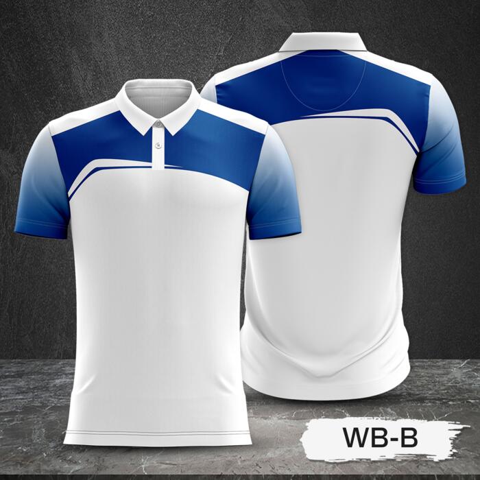 2 Color Combination with Gradient Sleeve Full Print Sublimation Polo Shirt Thumbnail