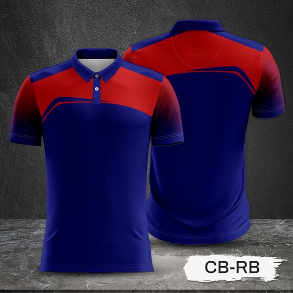 2 Color Combination with Gradient Sleeve Full Print Sublimation Polo Shirt Thumbnail