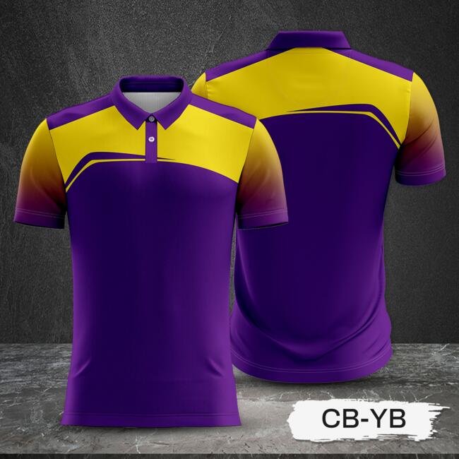 2 Color Combination with Gradient Sleeve Full Print Sublimation Polo Shirt Thumbnail