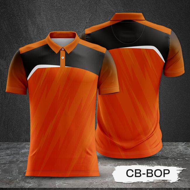 2 Color Combination with Texture Design and Gradient Sleeve Full Print Sublimation Polo Shirt Thumbnail