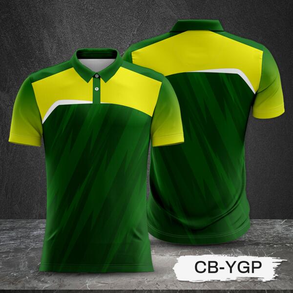 2 Color Combination with Texture Design and Gradient Sleeve Full Print Sublimation Polo Shirt Thumbnail