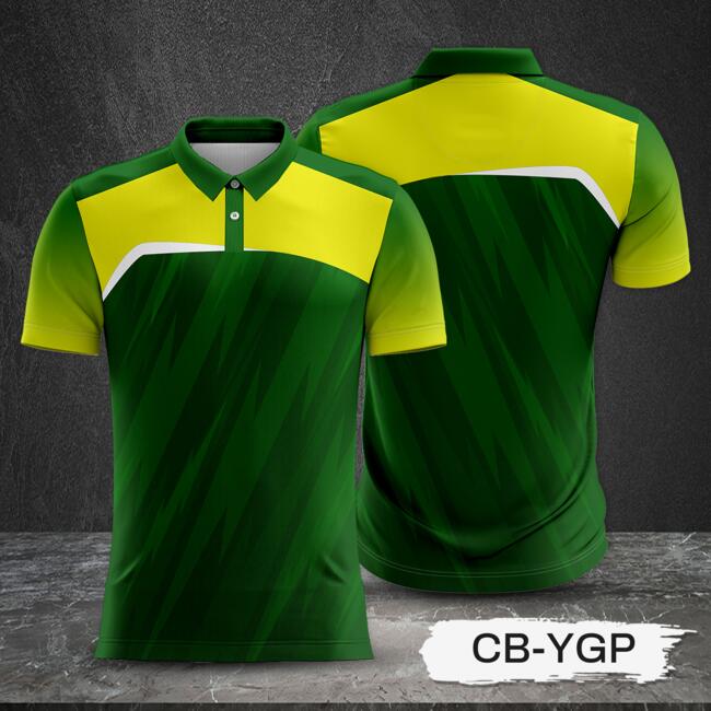 2 Color Combination with Texture Design and Gradient Sleeve Full Print Sublimation Polo Shirt Thumbnail
