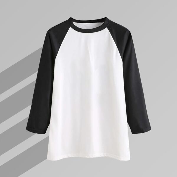 Raglan 3/4 Roundneck Shirt (White Body) Thumbnail
