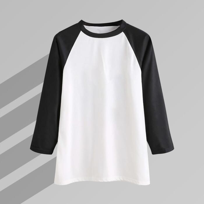 Raglan 3/4 Roundneck Shirt (White Body) Thumbnail