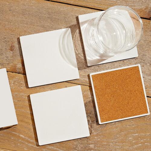 Polymer Square Coaster with Cork Thumbnail