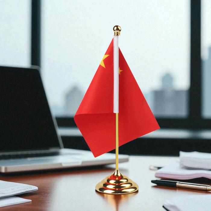 Flag Pole Base Straight with Holder Gold Thumbnail