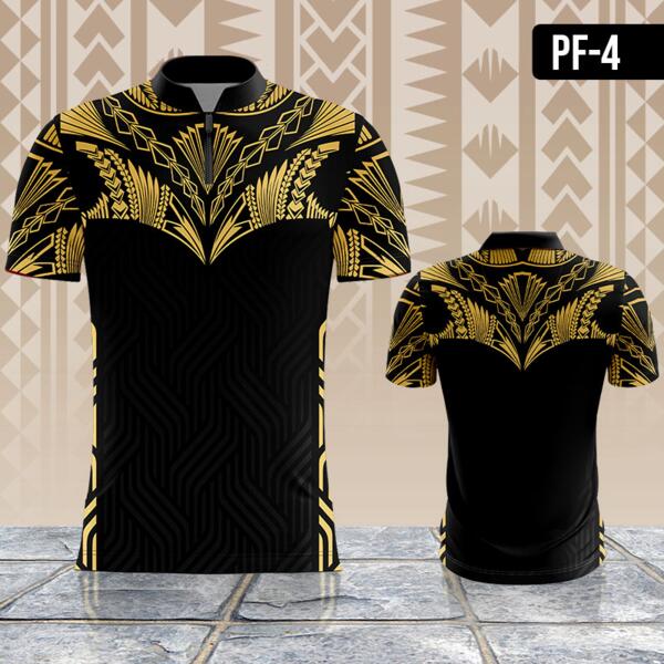 Black and Gold Batik Design Full Print Sublimation Thumbnail