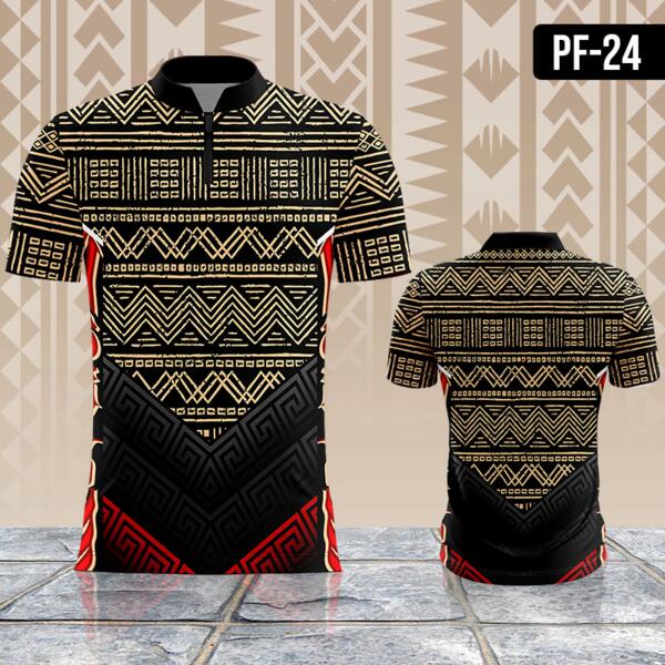 Black and Red Ethnic Pattern Batik Design Full Print Sublimation Thumbnail