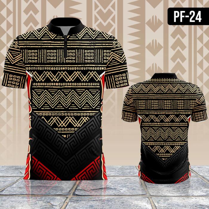 Black and Red Ethnic Pattern Batik Design Full Print Sublimation Thumbnail