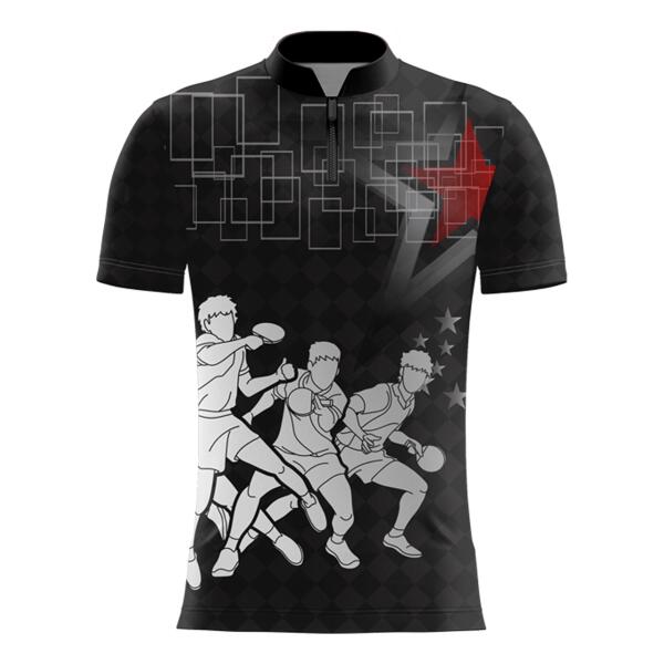 Table Tennis Jersey Full Print Sublimation Chinese Collar Thumbnail