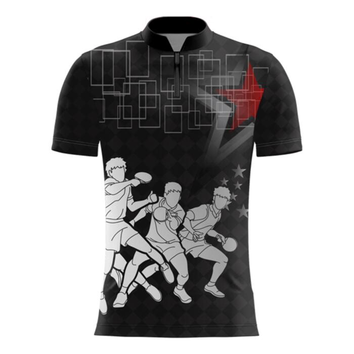 Table Tennis Jersey Full Print Sublimation Chinese Collar Thumbnail